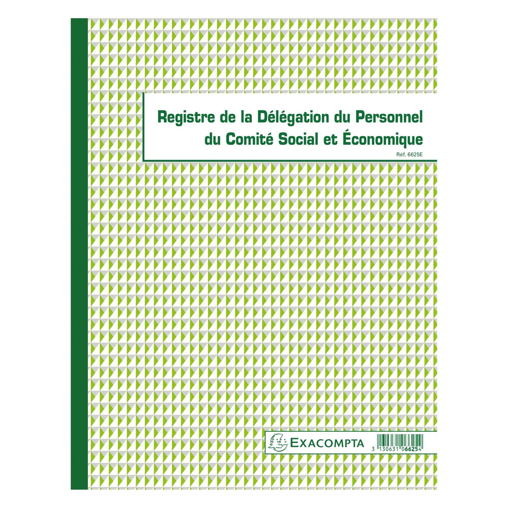 Exacompta Registre dlgation du Personnel du CSE, piqre 32 X 24 cm - 30 pages