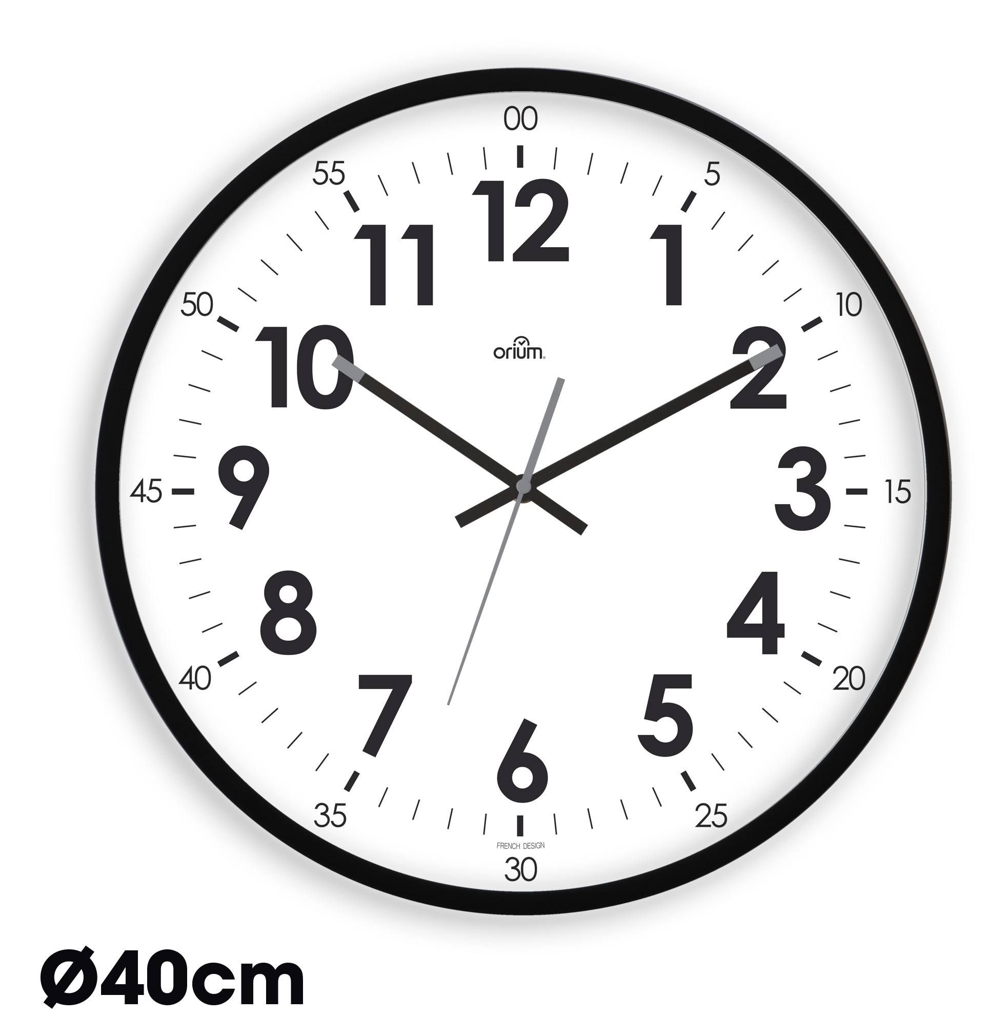 ORIUM Horloge murale silencieuse à diamètre 40cm