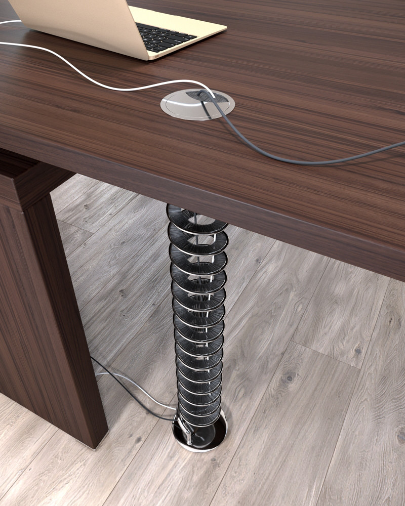 Goulotte extensible Helix passe-cbles, 70  110 cm - Chrome