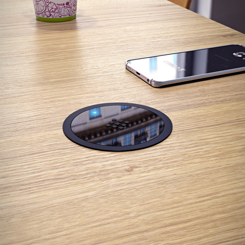 Chargeur sans fil VersaCharger, technologie QI, diamtre 88mm, Noir