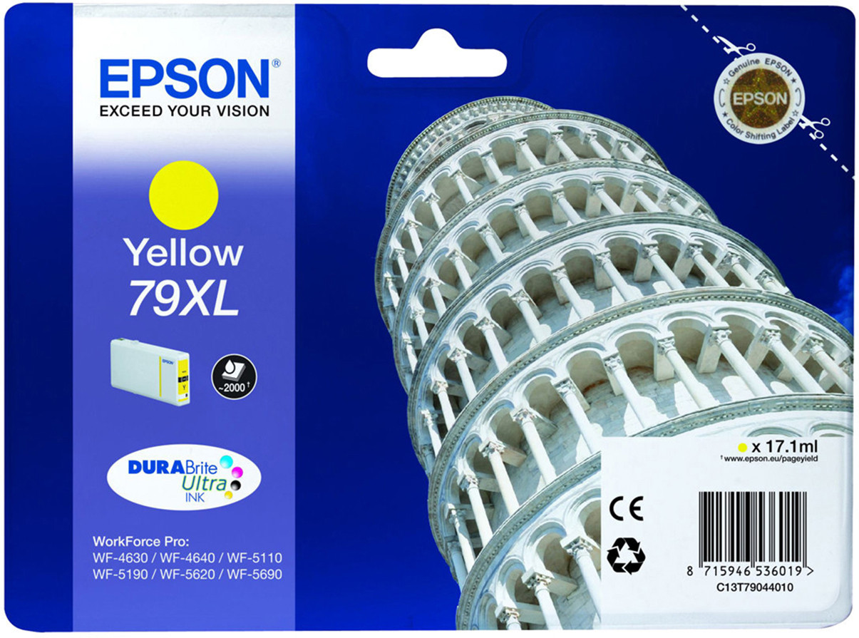 Epson 79 XL ''Tour de Pise'' Cartouche d'encre originale grande capacité C13T79044010 - Jaune