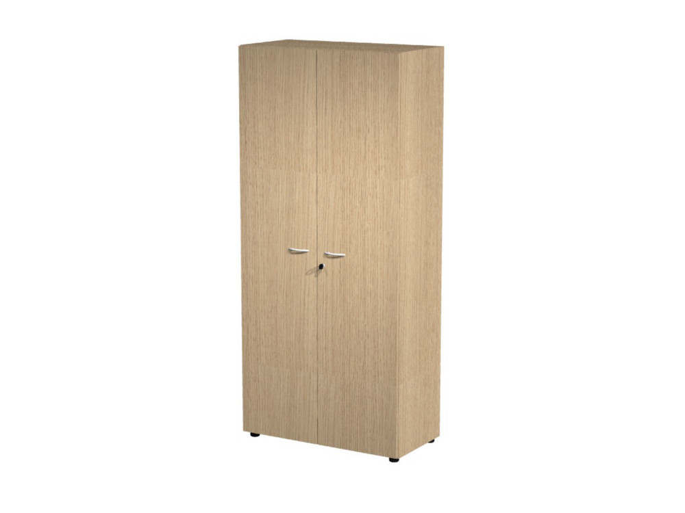 Armoire haute Eminence H.200 x L.90 cm - 2 portes Chne - Corps Blanc