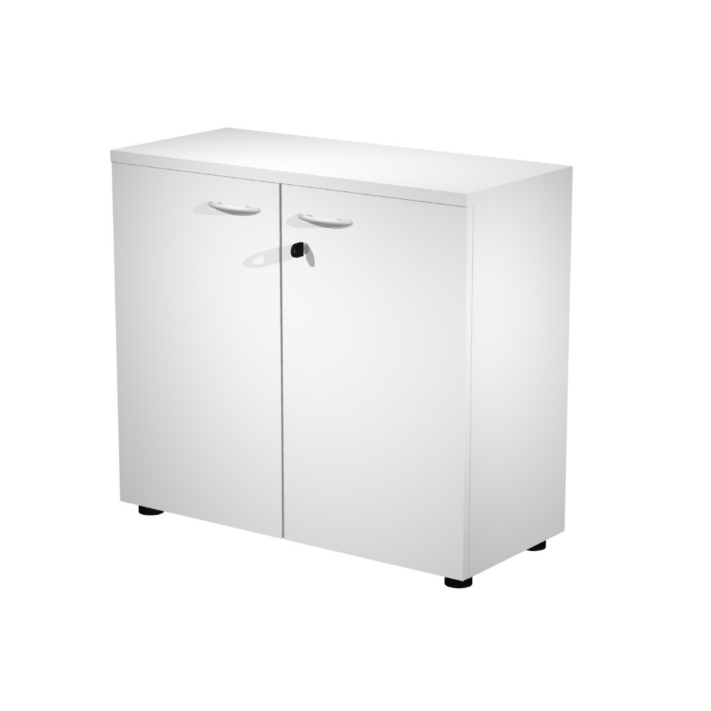 Meuble bas Eminence L.90 x H.82,5 cm - 2 portes Blanc - Corps Blanc
