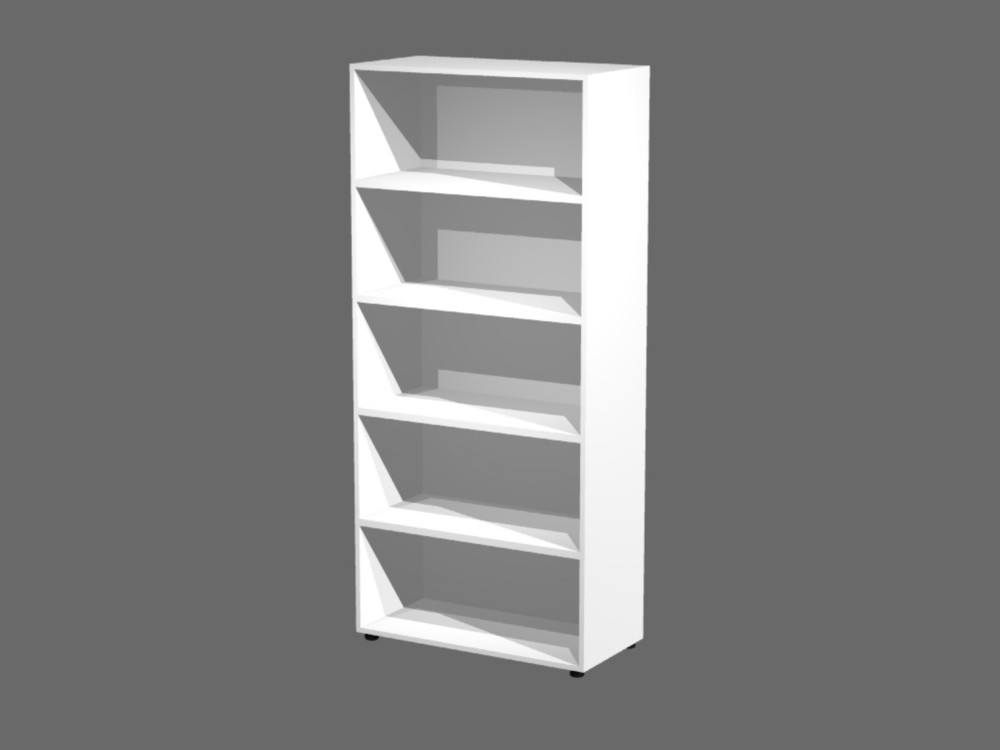Bibliothque haute Wood - L.90 x H.200 cm - Sans porte - Blanc