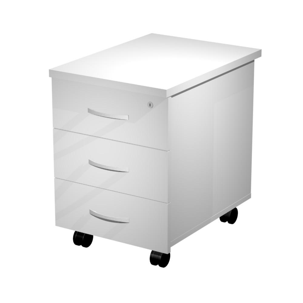 Caisson mobile Eminence - L.44 x P.60 x H.60 cm - 3 tiroirs - Blanc