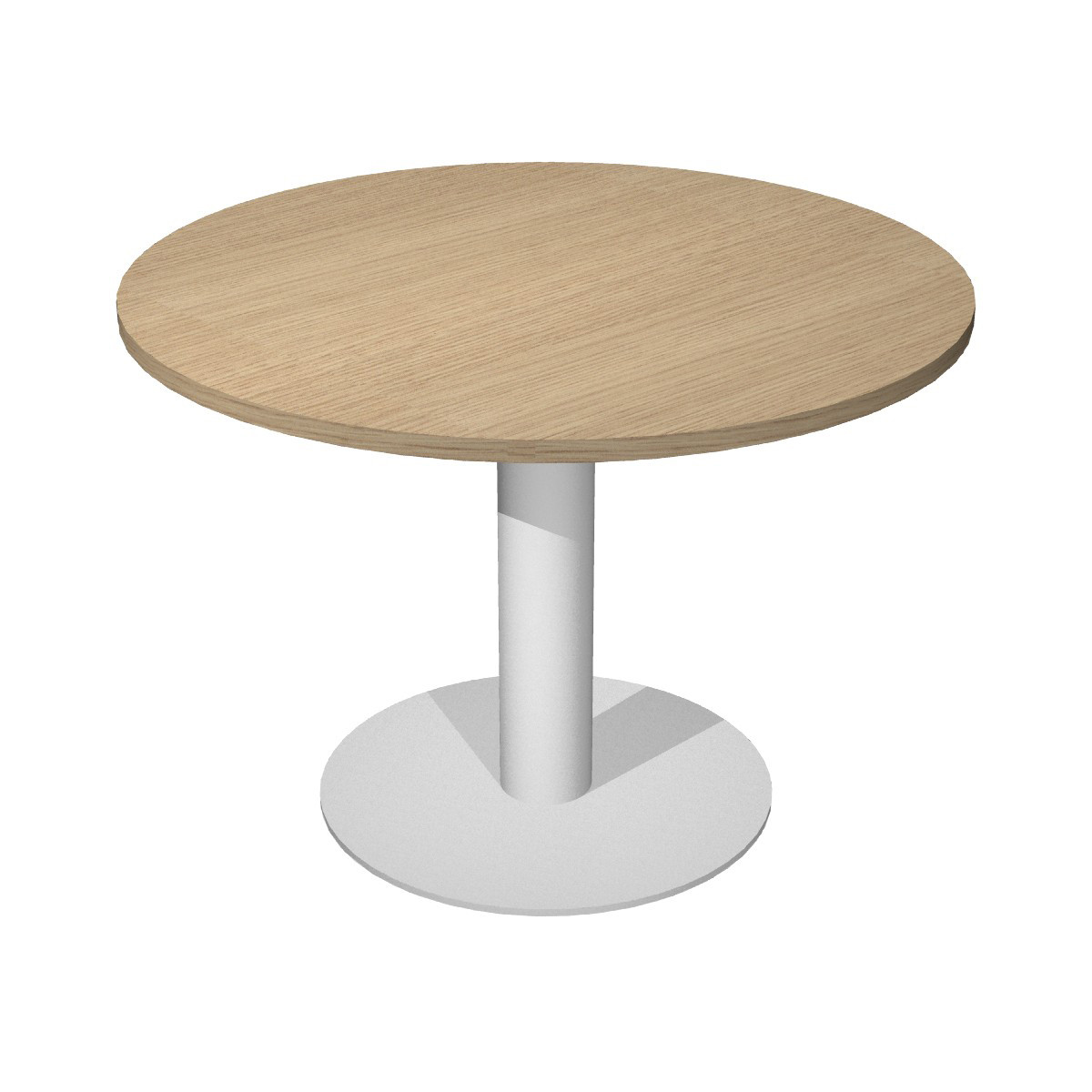 Table ronde de réunion Eminence - Ø 100 cm - Plateau Chêne - Pied Aluminium