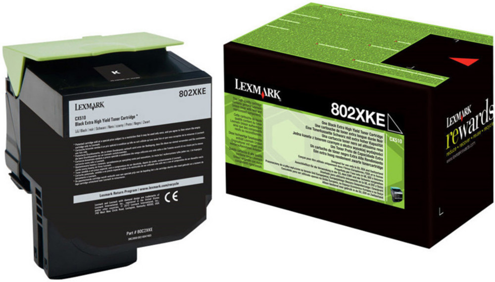 Lexmark Toner d'encre original 80C2XKE, grande capacit - Noir