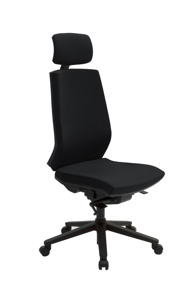 Sige de bureau Mathilde Tissu polyester Noir Hauteur rglable - Dossier Appuie-tte Roulettes