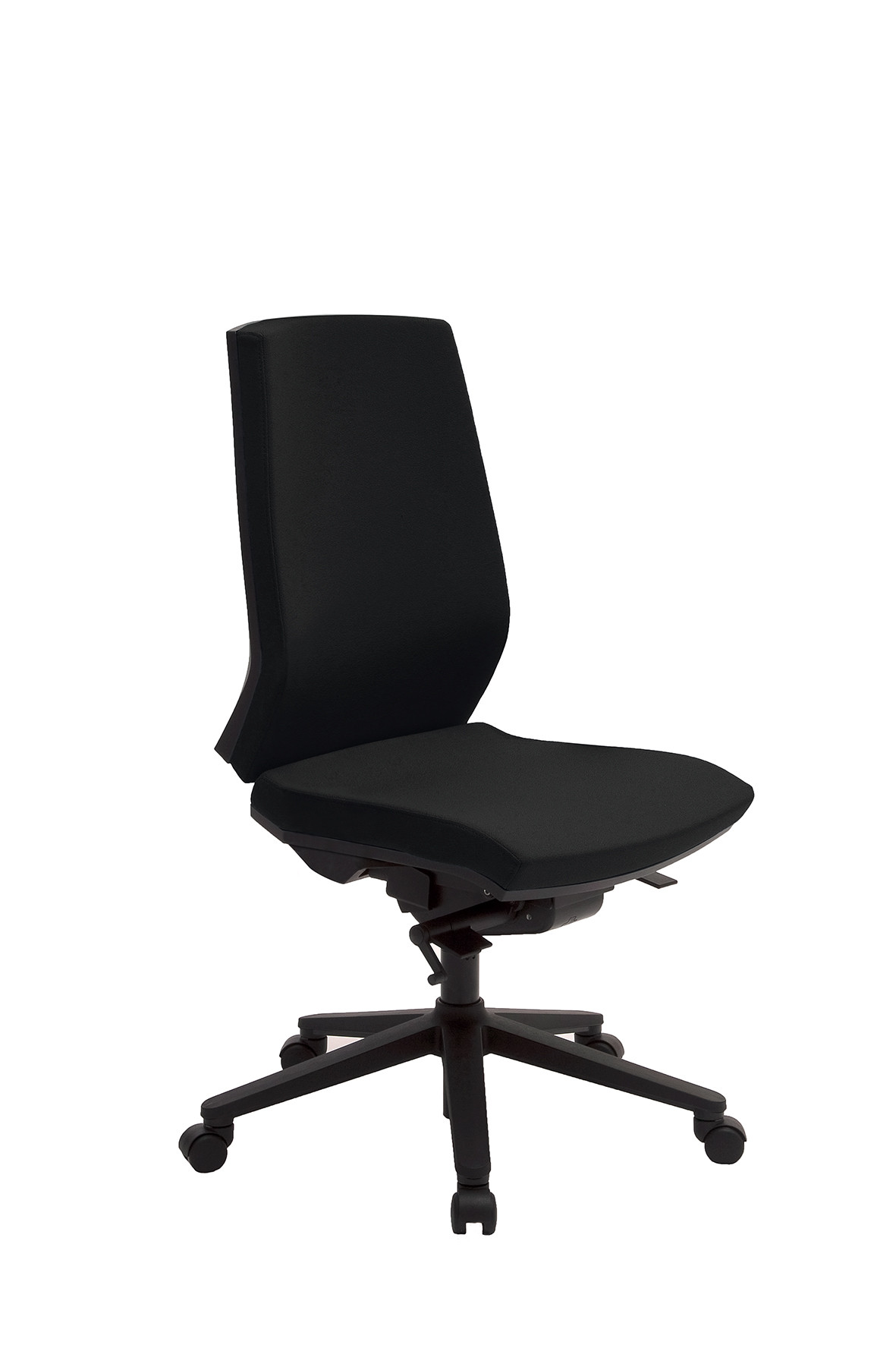 Chaise de bureau ergonomique Mathilde Tissu polyester Noir Hauteur réglable - Dossier Roulettes