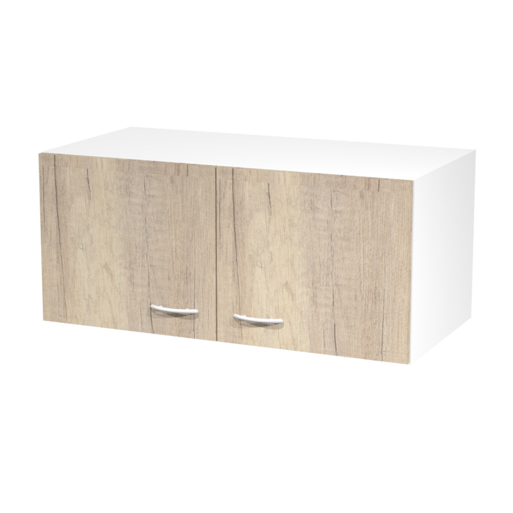 Rehausse d'armoire Eminence - L.90 x H.40 cm - 2 portes Chne Canadien - Corps Blanc