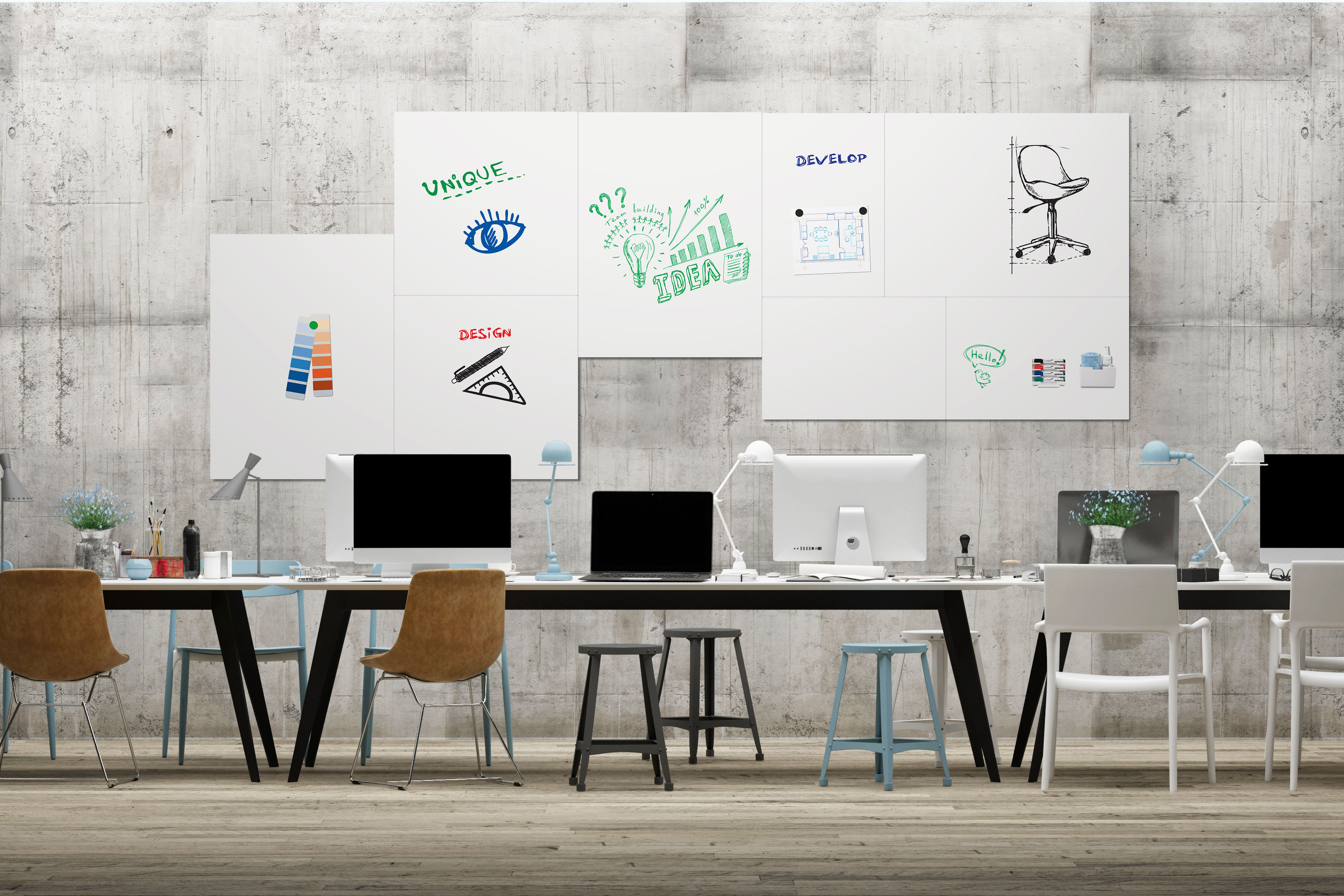 Legamaster Tableau blanc Board Up laqué - L.75 x H.50 cm - Magnétique - Sans Cadre