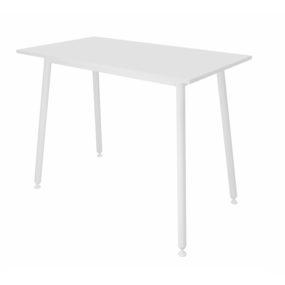 Table haute Halden - L.140 x H.110 x P.80 cm - Plateau Blanc - Pieds métal Blanc