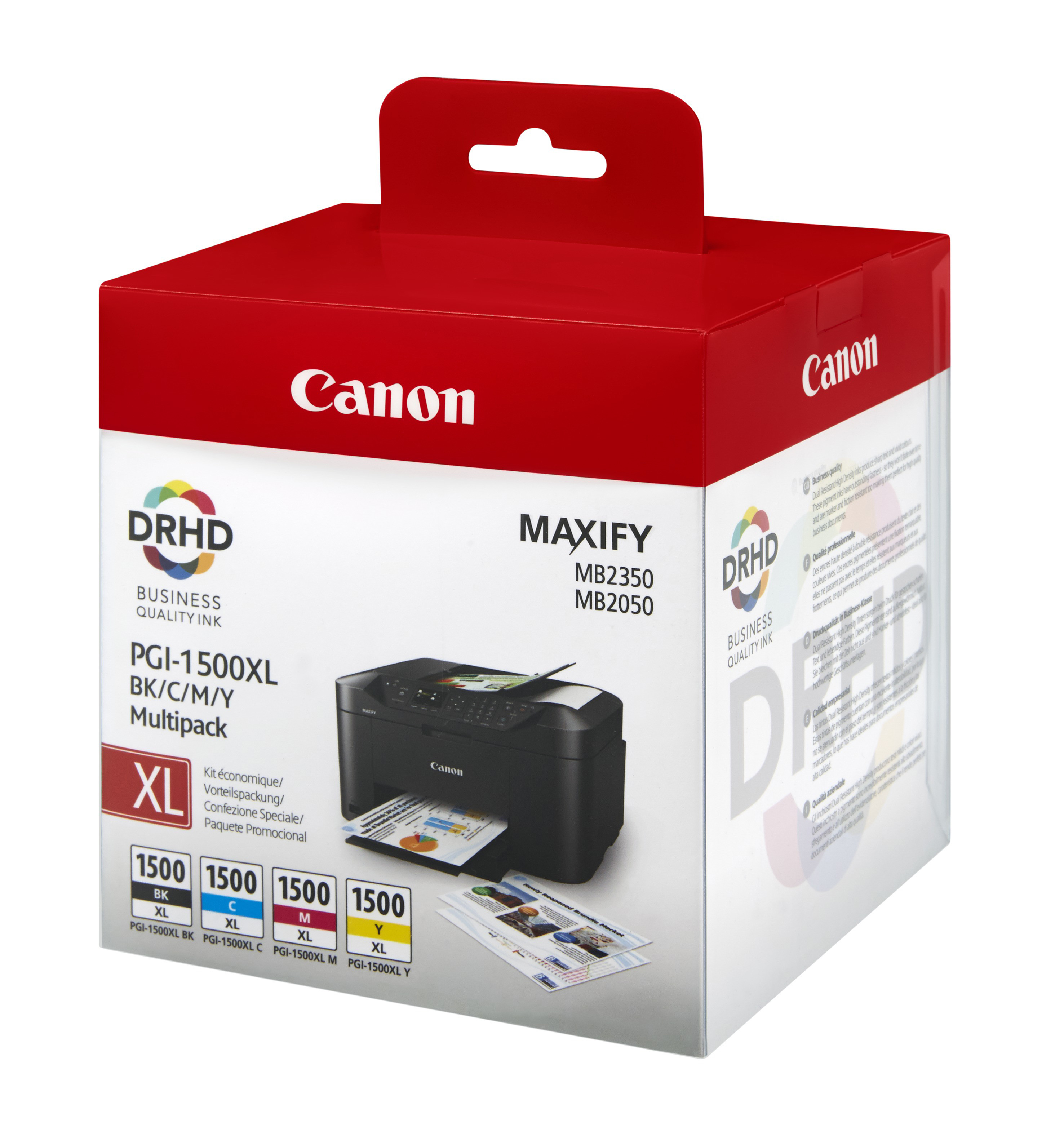 Canon PGI-1500XL Cartouche d'encre authentique grande capacité 9182B010 - Pack de 4 (Noir, Cyan, Magenta, Jaune)