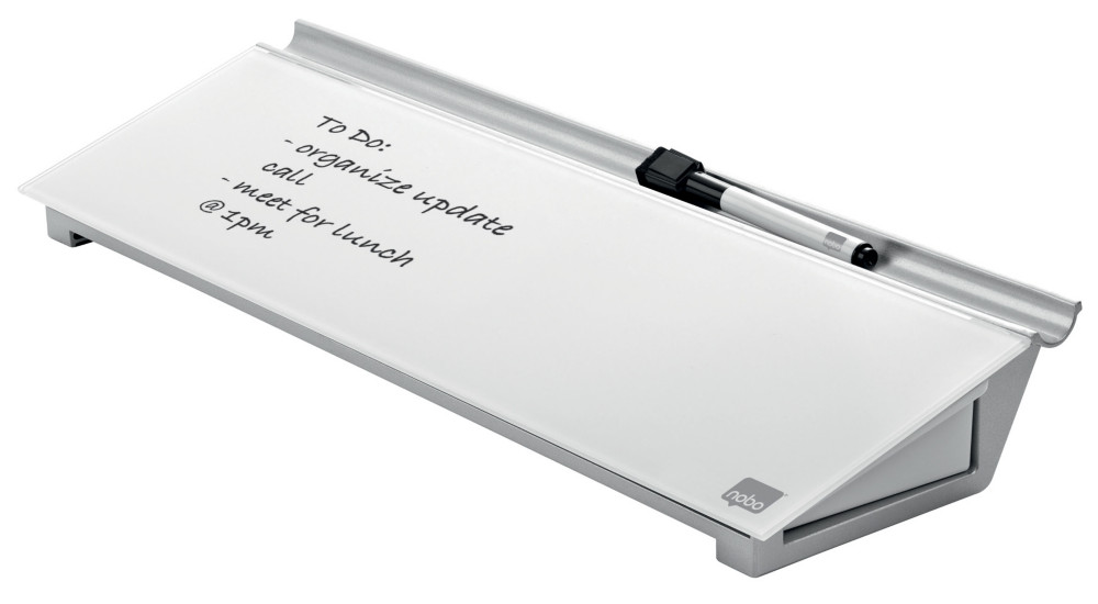Nobo Bloc-notes personnel surface en verre tremp L.46 x P.15 cm - Blanc brillant