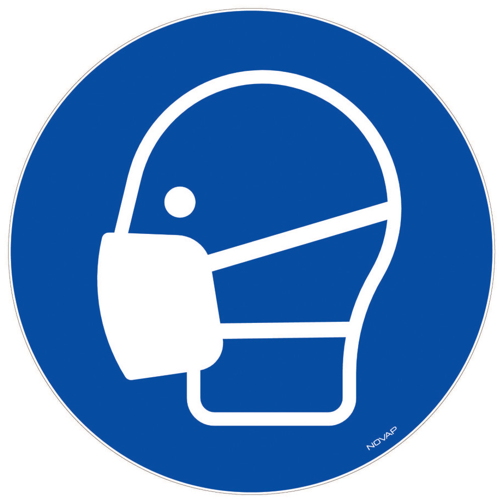 Panneau signalisation vinyle adhsif Masque obligatoire-  300 mm