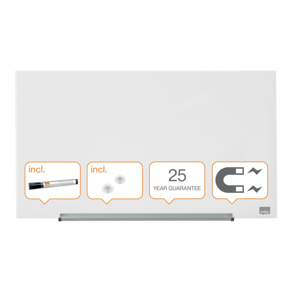 Nobo Tableau blanc verre tremp Diamond - Surface magntique - L.70 x H.40 cm
