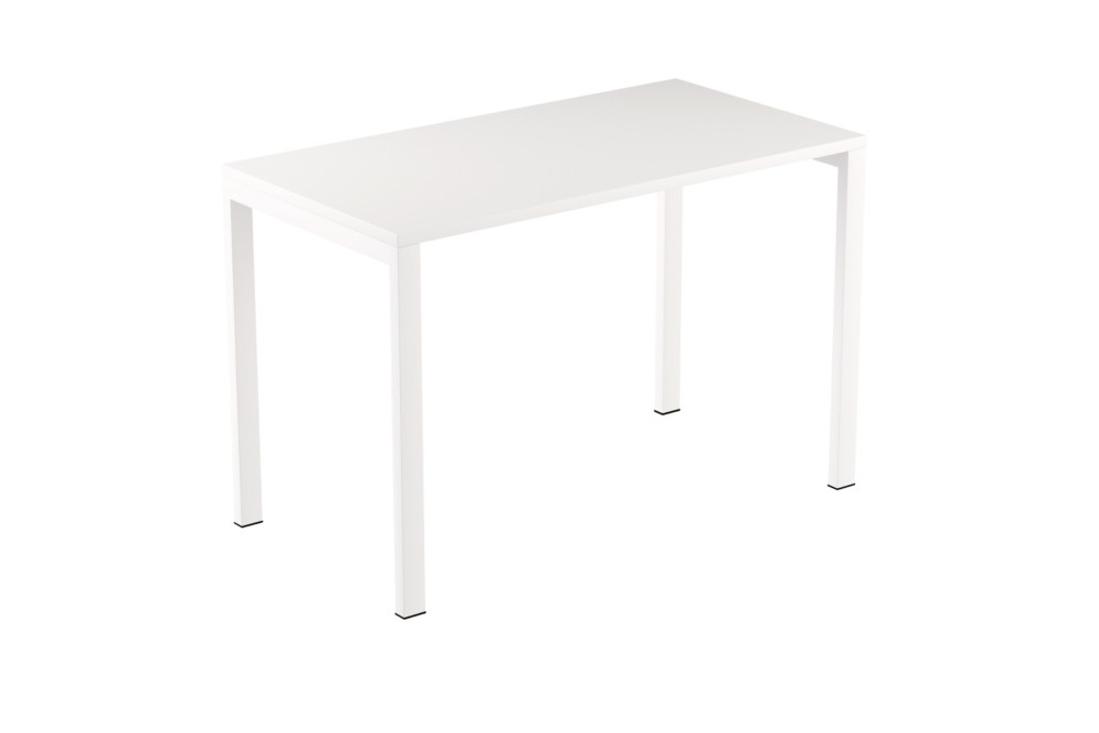 Paperflow Bureau tltravail EasyDesk compact pieds arche mtal 114 x 60 cm - Blanc