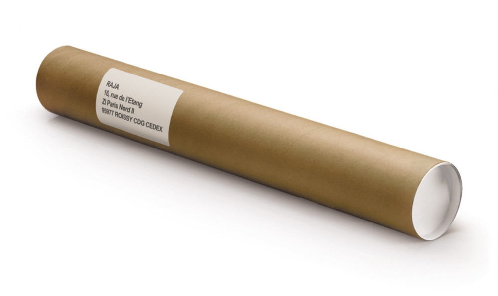 RAJA Tube d'expdition rond en carton brun avec capuchons - Diamtre 60 x L.430 mm - Lot de 50