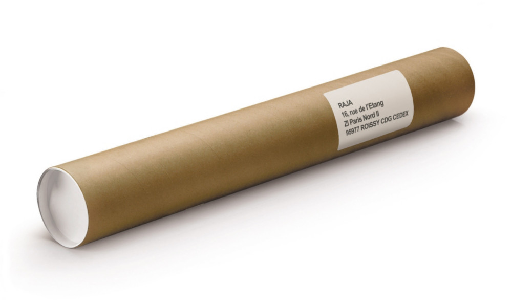 RAJA Tube d'expdition rond en carton brun avec capuchons - Diamtre 100 x L.1000 mm - Lot de 25