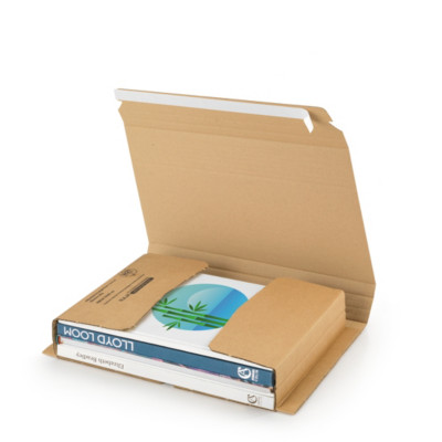 RAJA Étui emballage postal carton brun avec fermeture adhésive - 33 x 25 cm - Livre, tablette, cadre - Lot de 25