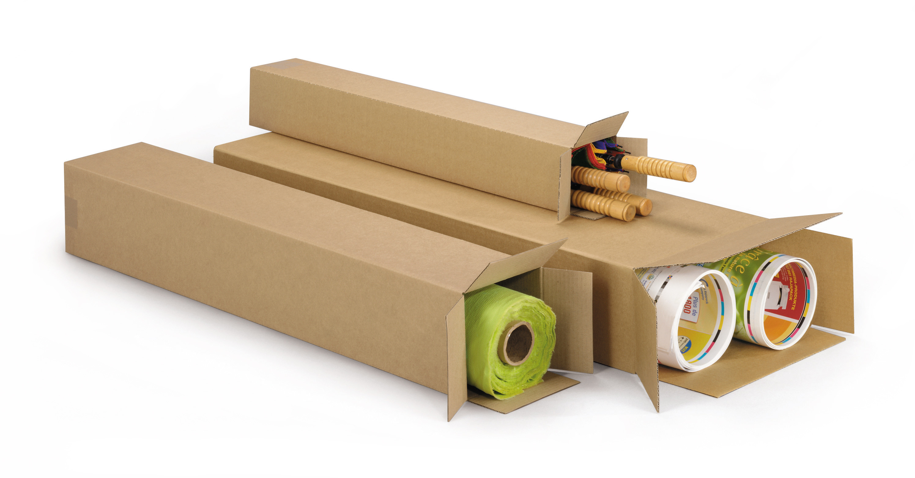 RAJA Caisse longue en carton brun - L.80 x l.10 x H.10 cm - Lot de 15