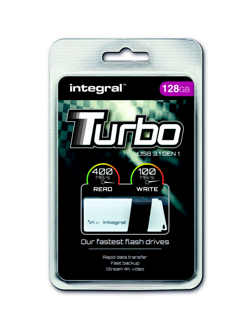 INTEGRAL MEMORY Turbo - Cl USB 3.0 - 128 Go - Blanc