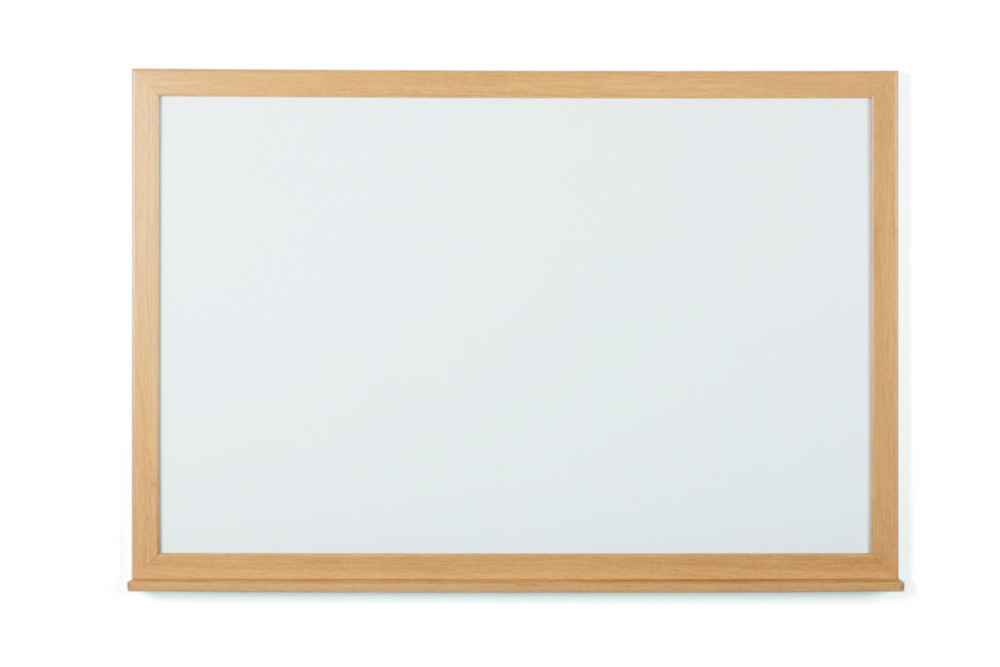 Bi-Office Tableau blanc laqu recyclable Earth - Surface magntique - Cadre bois Chne - L.120 x H.90 cm