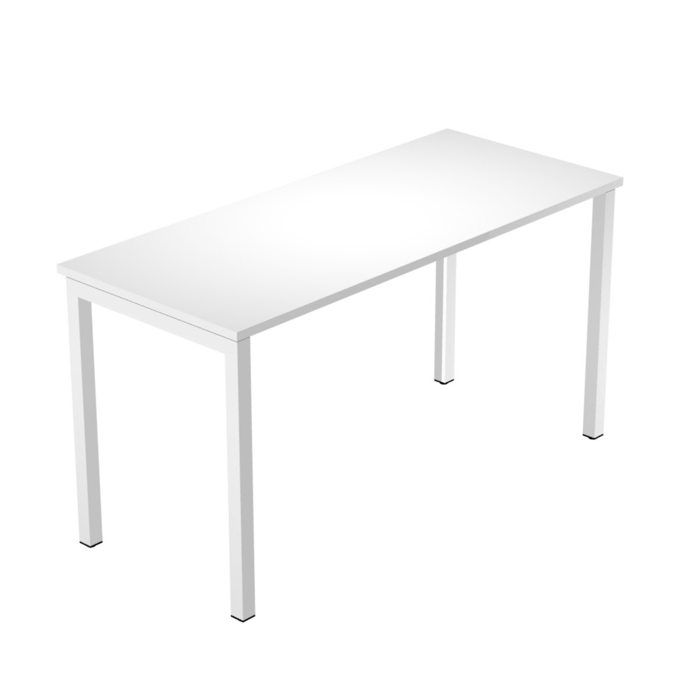 Bureau tltravail antimicrobien Quadre pieds arche mtal  140 x 60 cm - Blanc