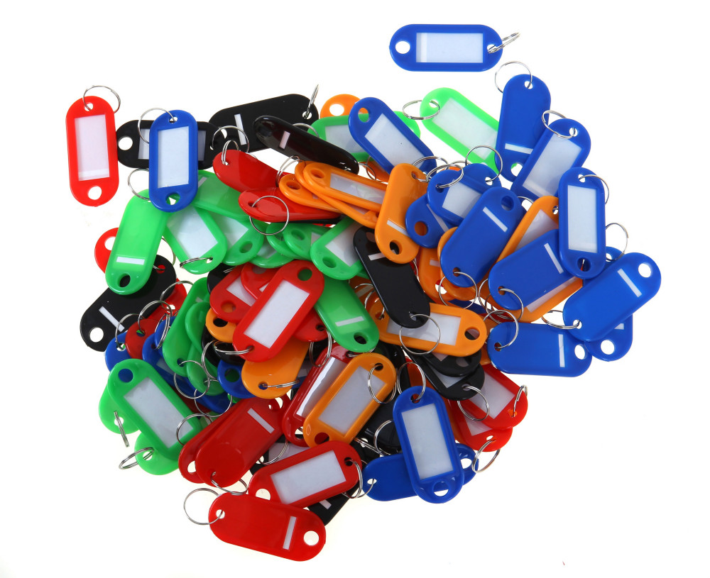 Pavo Porte-cls  tiquette - Plastique - Couleurs assorties - Sachet de 100