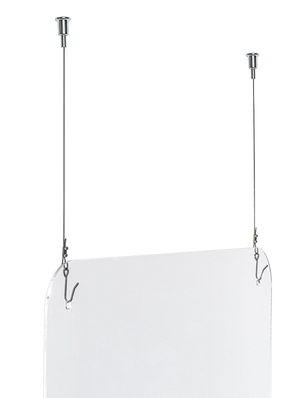 Cep Panneau de protection en Plexiglass  suspendre au plafond - H.99 x L.66 cm - Epaisseur 3 mm