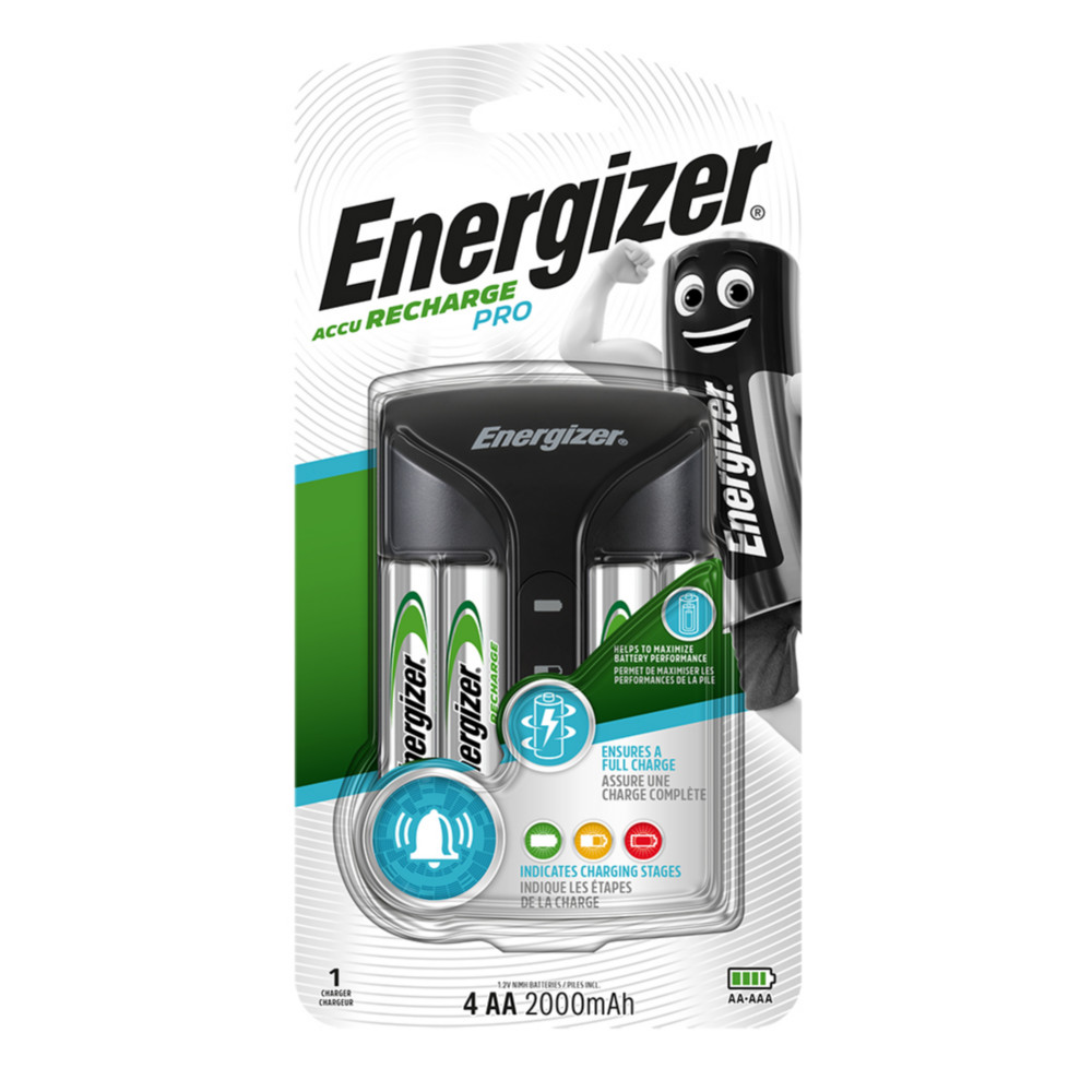 Energizer Chargeur Pro pour piles AA et AAA + 4piles AA 2000mAh