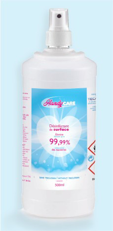 Dsinfectant hydroalcoolique pour surfaces parfum Chlore et Pin  Spray 500 ml