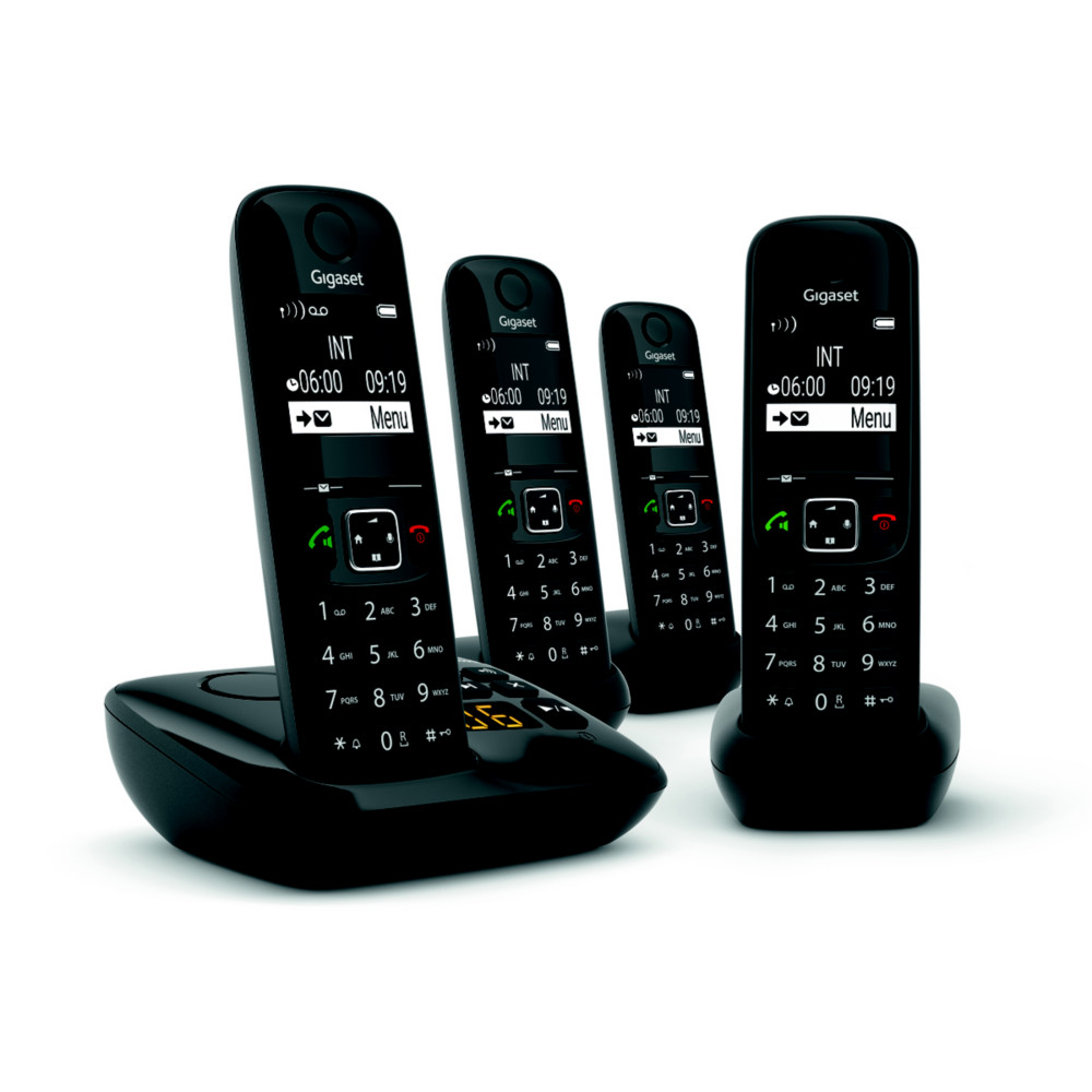 Gigaset Tlphone sans fil AS690A Quattro avec rpondeur - Noir