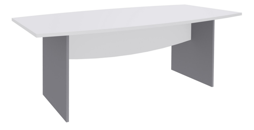 Table de runion tonneau Activity L.200 x P.100 cm - Plateau Blanc - Pieds Aluminium