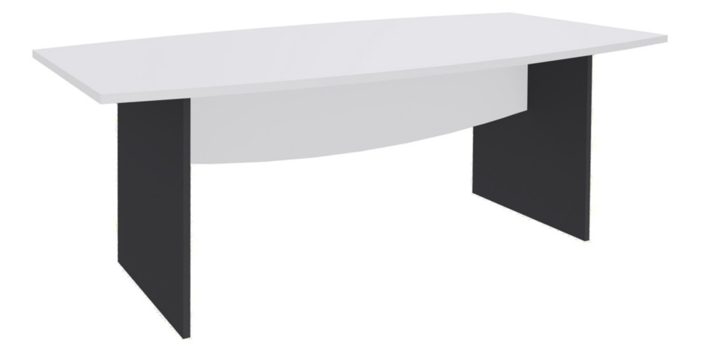 Table de runion tonneau Activity  L.200 x P.100 cm - Plateau Blanc - Pieds Anthracite