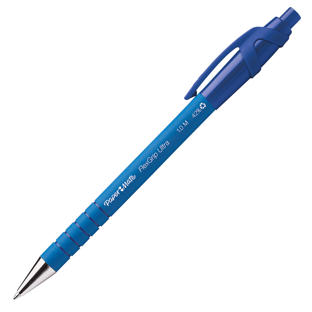 Paper Mate Flexgrip Ultra RT Stylo bille rtractable pointe moyenne 1 mm - Bleu