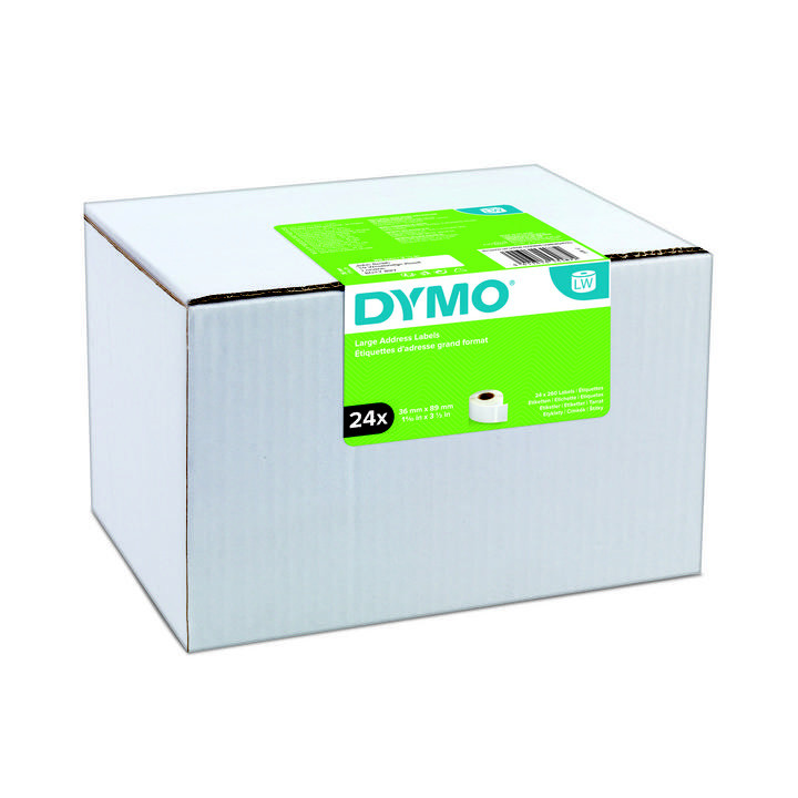 Dymo 2093093 Etiquettes d'adresse larges pour LabelWriter - 89 x 36 mm - 24 rouleaux de 260 tiquettes