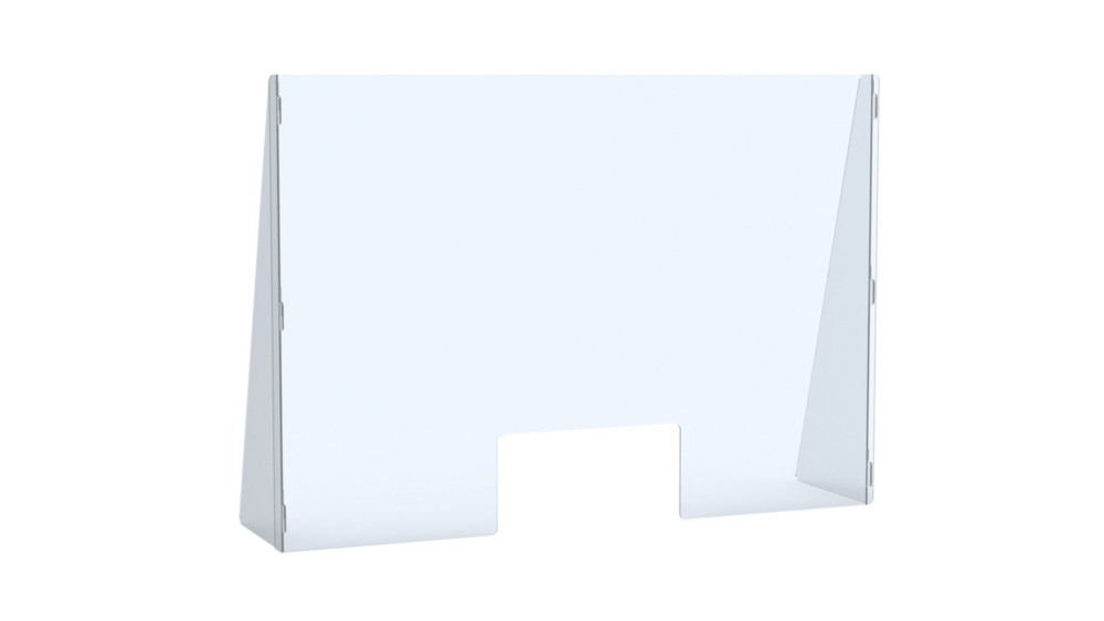 Paperflow Vitre de protection Plexiglass H.68 x L.98 x P.23,5 cm avec encoche passe documents - Epaisseur 4 mm