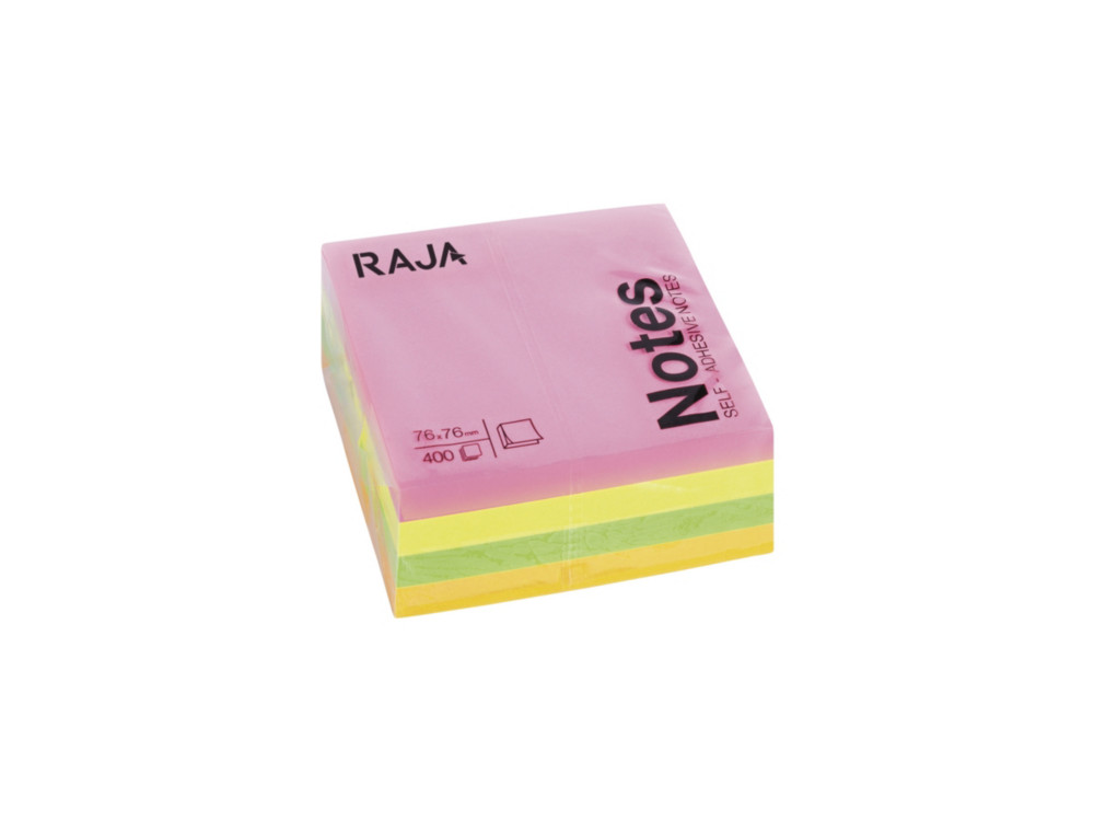 RAJA Notes repositionnables 76 x 76 mm - Assorties Non - Bloc de 400 feuilles