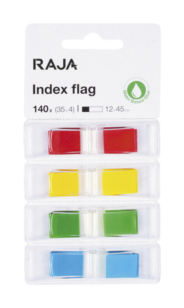 RAJA Marque-pages 4 x 35 index de 12 x 45 mm - 4 couleurs assorties