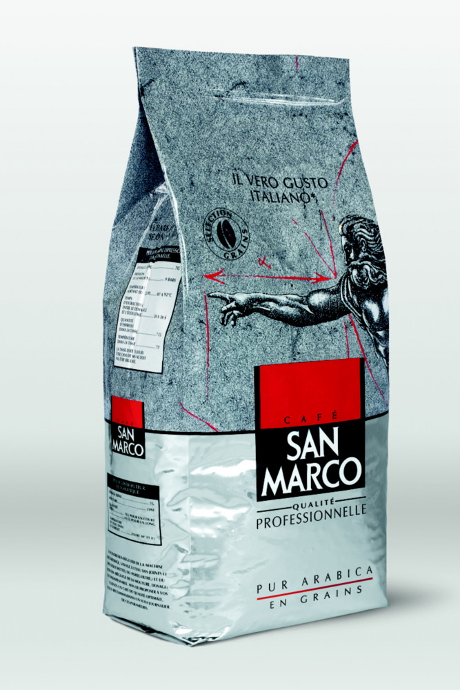 SAN MARCO Caf en grains 100% Arabica - Intensit 7 - Paquet de 1kg
