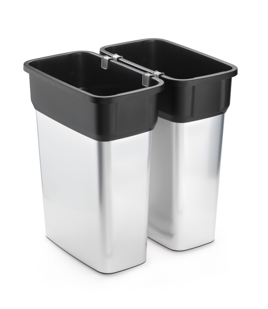 Vileda Poubelle PP de tri slectif en polypropylne 55L - Aspect inox