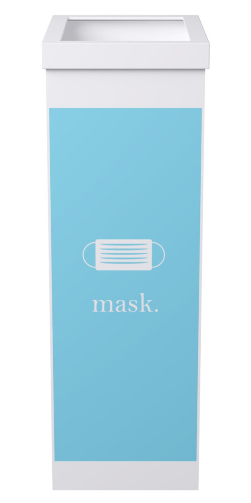 Paperflow Poubelle de tri slectif pour le recyclage des masques chirurgicaux - 60L - Bleu Clair corps Blanc