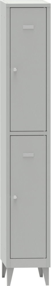 Vestiaire budget monobloc 2 casiers - 1 colonne - Gris