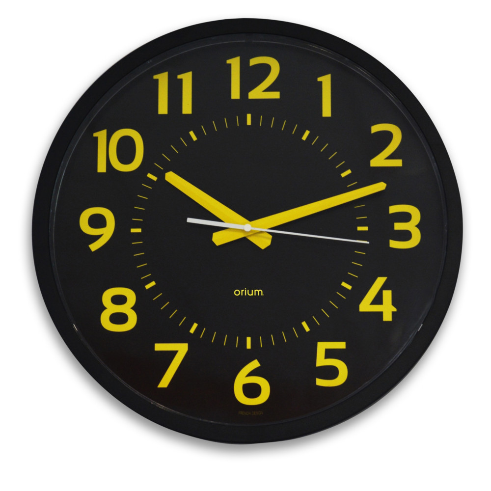 ORIUM Contraste - Horloge analogique murale silencieuse  quartz - Diamtre 40 cm - Noir
