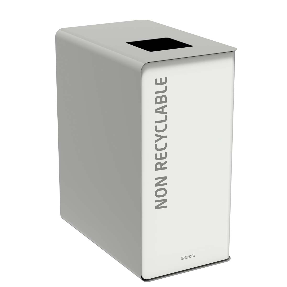 Rossignol Poubelle de tri sélectif Cubatri déchets non recyclables 65L - Gris corps Blanc