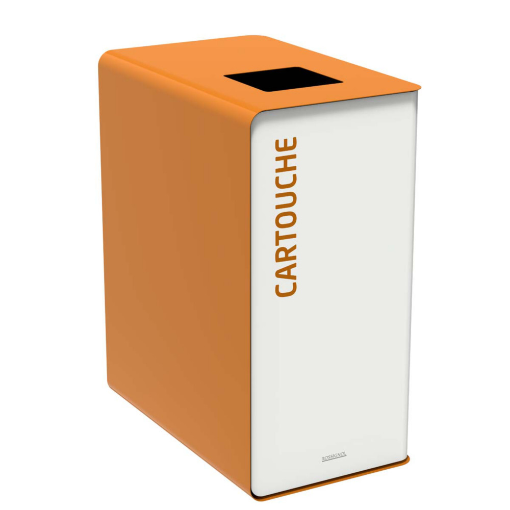 Rossignol Poubelle de tri slectif Cubatri cartouches - 65L - Marron corps Blanc
