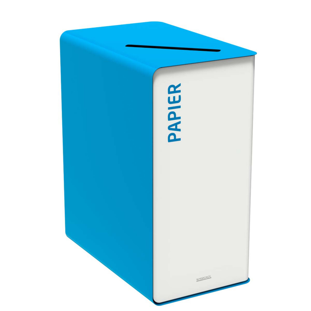 Rossignol Poubelle de tri slectif Cubatri papier - 65L - Bleu corps Blanc