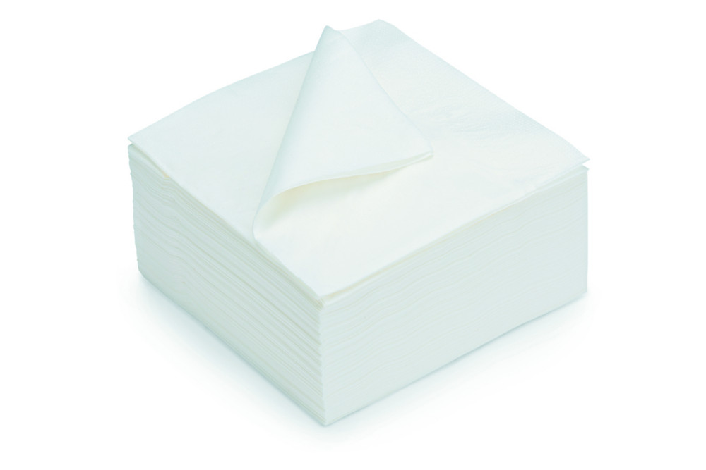 Serviettes de table jetables double paisseur gaufres 33 x 33 cm - Blanc - Lot de 100