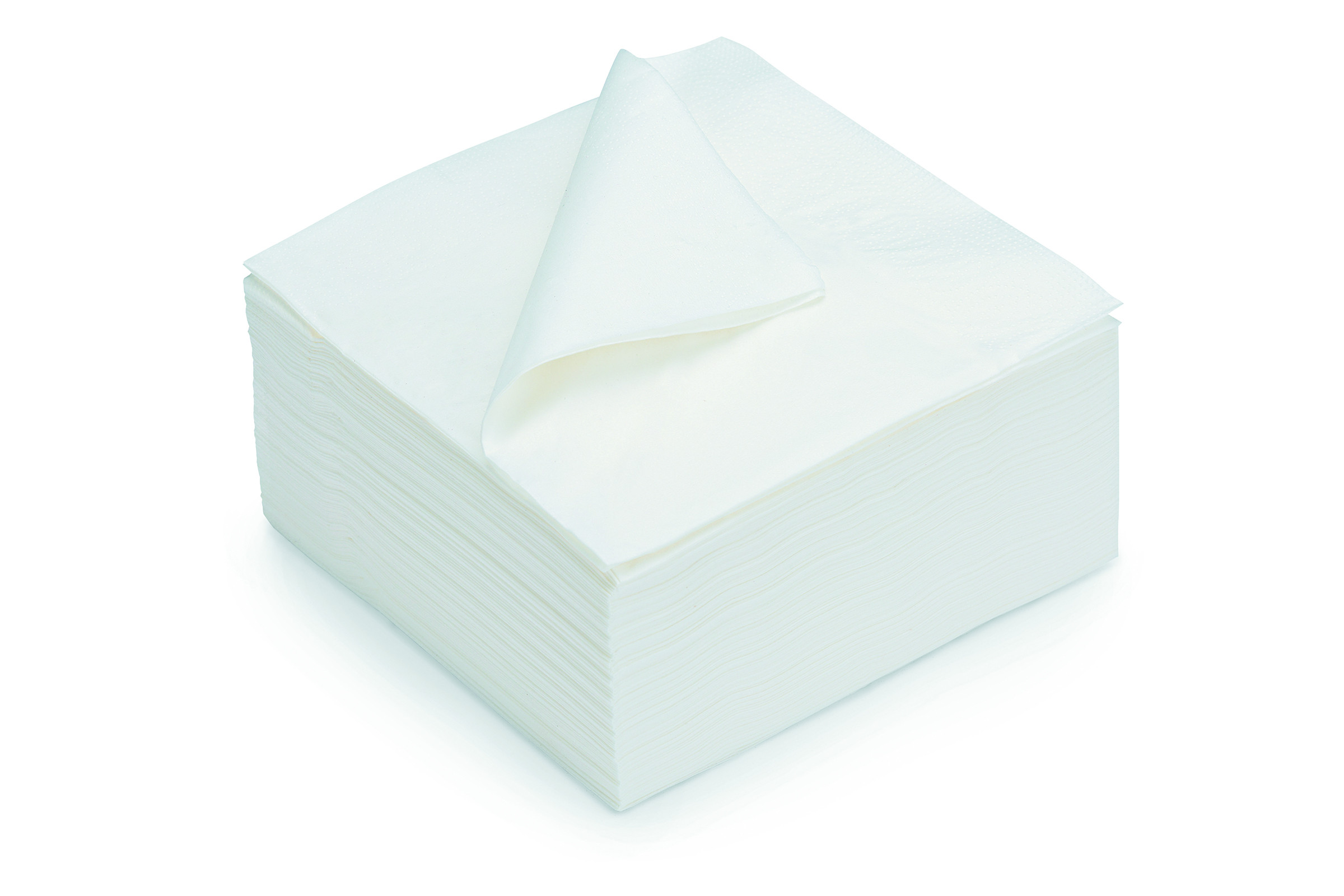 Serviettes de table jetables double épaisseur gaufrées 33 x 33 cm - Blanc - Lot de 100